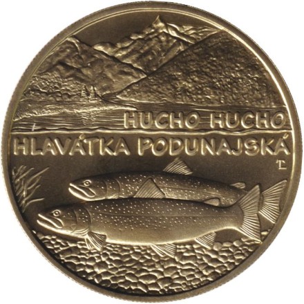 Монета 5 евро. 2025 год, Словакия. Дунайский лосось. Монета 5 евро. 2025 год, Словакия. Дунайский лосось.
