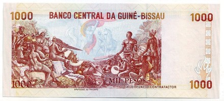 Банкнота 1000 песо. 1993 год, Гвинея-Бисау. Амилкар Кабрал. Банкнота 1000 песо. 1993 год, Гвинея-Бисау. Амилкар Кабрал.