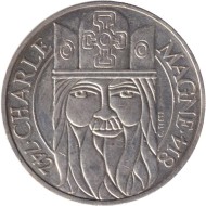 Монета 100 франков. 1990 год, Франция. Карл Великий. Монета 100 франков. 1990 год, Франция. Карл Великий.