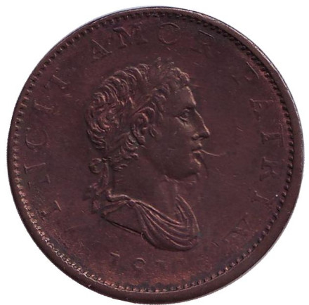 Токен 1/2 пенни. 1811 год, Великобритания. British Copper Company. Побеждает любовь к родине. 