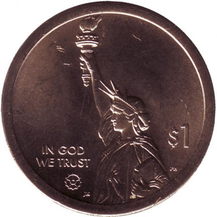 Монета 1 доллар. 2020 год (D), США. Космический телескоп "Хаббл". Серия "Американские инновации".