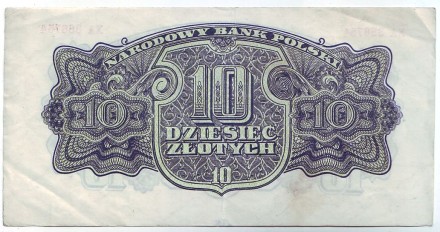 Банкнота 10 злотых. 1944 год, Польша. (Оккупация). Банкнота 10 злотых. 1944 год, Польша. (Оккупация).