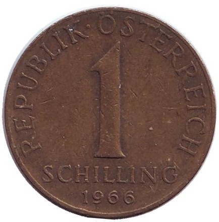 Монета 1 шиллинг. 1966 год, Австрия. Эдельвейс. Монета 1 шиллинг. 1966 год, Австрия. Эдельвейс.