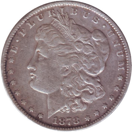 Монета 1 доллар. 1878 год (S), США. Моргановский доллар.
