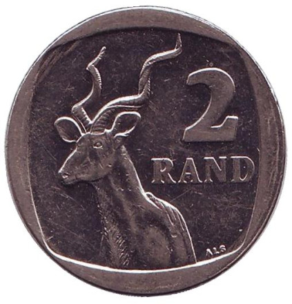 Монета 2 ранда. 2012 год, ЮАР. Антилопа.
