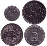 Набор монет (4 шт.) 1980-2011 гг., Бурунди. Набор монет (4 шт.) 1980-2011 гг., Бурунди.