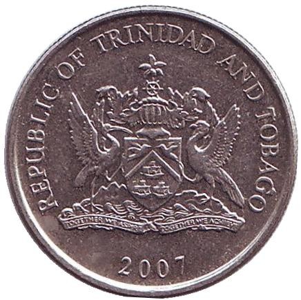 Монета 25 центов. 2007 год, Тринидад и Тобаго. Чакония.