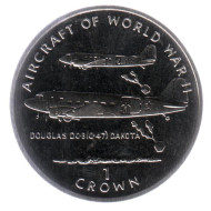 Монета 1 крона, 1995 год, Остров Мэн. Дуглас ДС-3 Дакота. Самолеты Второй мировой войны.