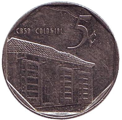 Монета 5 сентаво. 1994 год, Куба.