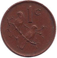 Монета 1 цент. 1966 год, ЮАР. (Suid Afrika) Воробьи. Монета 1 цент. 1966 год, ЮАР. (Suid Afrika) Воробьи.
