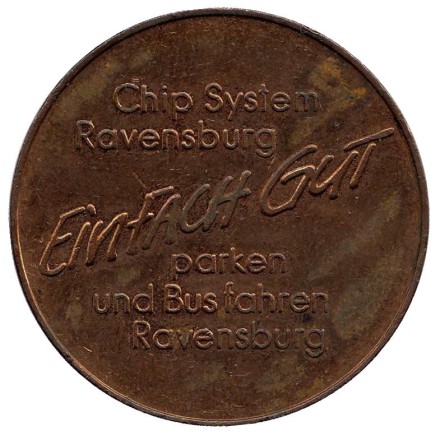 Ravensburger Chip. Парковочный жетон, Германия.