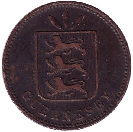 Монета 4 дубля. 1911 год, Гернси.