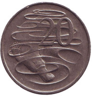 Монета 20 центов. 1996 год, Австралия. Утконос. Монета 20 центов. 1996 год, Австралия. Утконос.