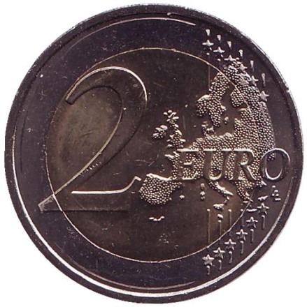 Монета 2 евро. 2016 год, Монако. Князь Альберт II.