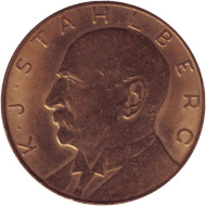 Каарло Юхо Стольберг. Памятный жетон. 1960 год, Финляндия. Тип 2.