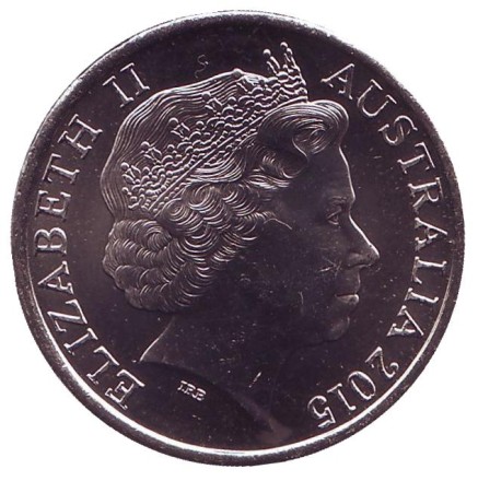 Монета 20 центов. 2015 год, Австралия. Королевский австралийский флот. АНЗАК. Монета 20 центов. 2015 год, Австралия. Королевский австралийский флот. АНЗАК.