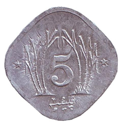 Монета 5 пайсов. 1992 год, Пакистан.