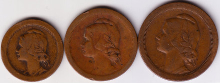 Набор из 3-х монет номиналами 5, 10 и 20 сентаво. 1924-1926 гг., Португалия