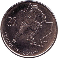 Монета 25 центов. 2007 год, Канада. Ванкувер 2010 - хоккей. Монета 25 центов. 2007 год, Канада. Ванкувер 2010 - хоккей.