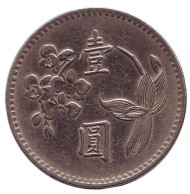 Монета 1 юань. 1970 год, Тайвань. Монета 1 юань. 1970 год, Тайвань.
