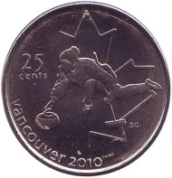 Монета 25 центов. 2007 год, Канада. Ванкувер 2010 - кёрлинг. Монета 25 центов. 2007 год, Канада. Ванкувер 2010 - кёрлинг.