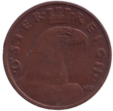 Монета 1 грош. 1934 год, Австрия. Монета 1 грош. 1934 год, Австрия.