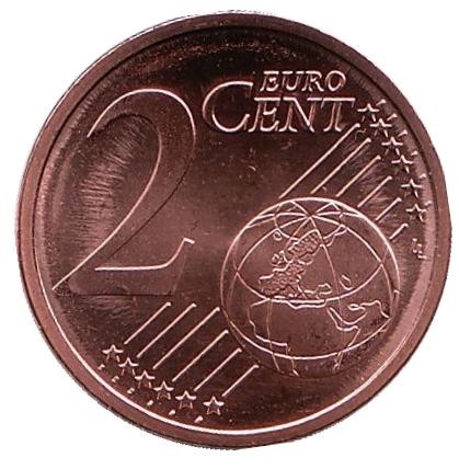 Монета 2 цента. 2017 год (А), Германия.