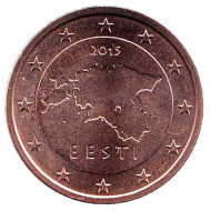 Монета 2 цента, 2015 год, Эстония. Монета 2 цента, 2015 год, Эстония.