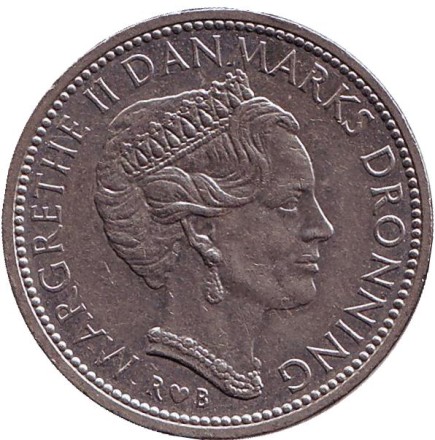 Монета 10 крон. 1984 год, Дания. Монета 10 крон. 1984 год, Дания.