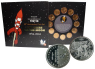 Приключения Тинтина. Набор разменных евро-монет разных стран. Монеты 1 -2 цента, 1999 - 2003 гг. (с серебряной медалью и сертификатом) Приключения Тинтина. Набор разменных евро-монет разных стран. Монеты 1 -2 цента, 1999 - 2003 гг. (с серебряной медалью и сертификатом)