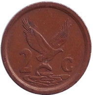 Монета 2 цента. 1992 год, ЮАР. Орёл. Монета 2 цента. 1992 год, ЮАР. Орёл.