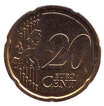 Монета 20 центов. 2012 год (G), Германия. Монета 20 центов. 2012 год (G), Германия.