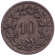 Монета 10 раппенов. 1898 год, Швейцария.