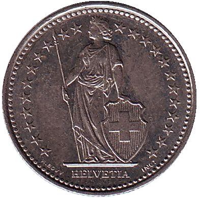 Монета 1/2 франка. 1987 год, Швейцария. Монета 1/2 франка. 1987 год, Швейцария.