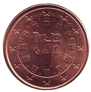 Монета 1 цент. 2007 год, Португалия.
