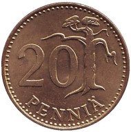 Монета 20 пенни. 1987 год, Финляндия. (M) Монета 20 пенни. 1987 год, Финляндия. (M)