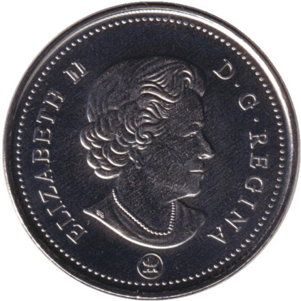 Монета 5 центов, 2021 год, Канада. Бобр. Монета 5 центов, 2021 год, Канада. Бобр.