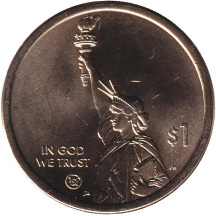 Монета 1 доллар. 2024 год (D), США. Сатурн-5. Серия "Американские инновации".