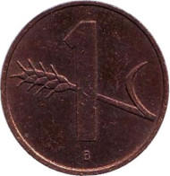 Монета 1 раппен. 1990 год, Швейцария. Монета 1 раппен. 1990 год, Швейцария.