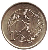 Монета 1 цент. 1998 год, Кипр. Птица. Монета 1 цент. 1998 год, Кипр. Птица.
