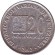 Монета 20 боливаров. 2002 год, Венесуэла. Монета 20 боливаров. 2002 год, Венесуэла.