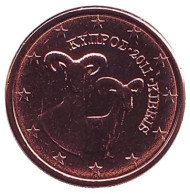 Монета 1 цент. 2011 год, Кипр. Монета 1 цент. 2011 год, Кипр.