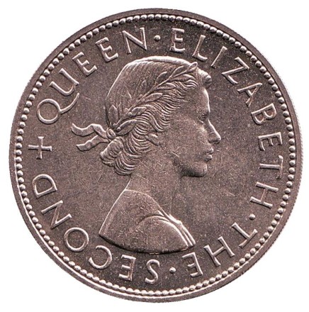 Монета 1/2 кроны. 1965 год, Новая Зеландия. UNC. Монета 1/2 кроны. 1965 год, Новая Зеландия. UNC.