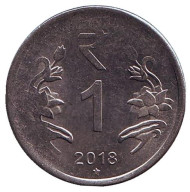 Монета 1 рупия. 2018 год, Индия. ("*" - Хайдарабад) Монета 1 рупия. 2018 год, Индия. ("*" - Хайдарабад)