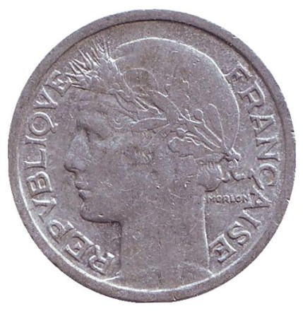 Монета 1 франк. 1941 год, Франция.