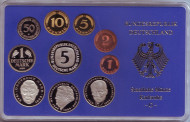 Набор монет ФРГ (10 шт.). 1996 год. (G). Proof. Набор монет ФРГ (10 шт.). 1996 год. (G). Proof.