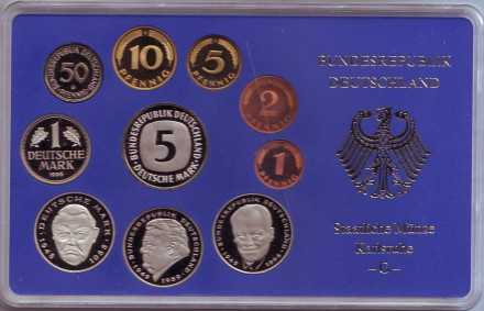 Набор монет ФРГ (10 шт.). 1996 год. (G), ФРГ. Пруф!