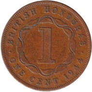 Монета 1 цент. 1944 год, Британский Гондурас (Белиз). Монета 1 цент. 1944 год, Британский Гондурас (Белиз).