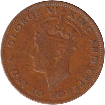 Монета 1 цент. 1944 год, Британский Гондурас (Белиз).