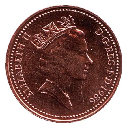 Монета 1 пенни. 1986 год, Великобритания. BU. Монета 1 пенни. 1986 год, Великобритания. BU.